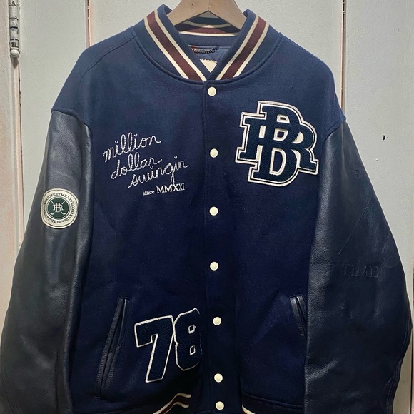 Banana Republic Other - Banana Republic Blue and Black Varsity Jacket